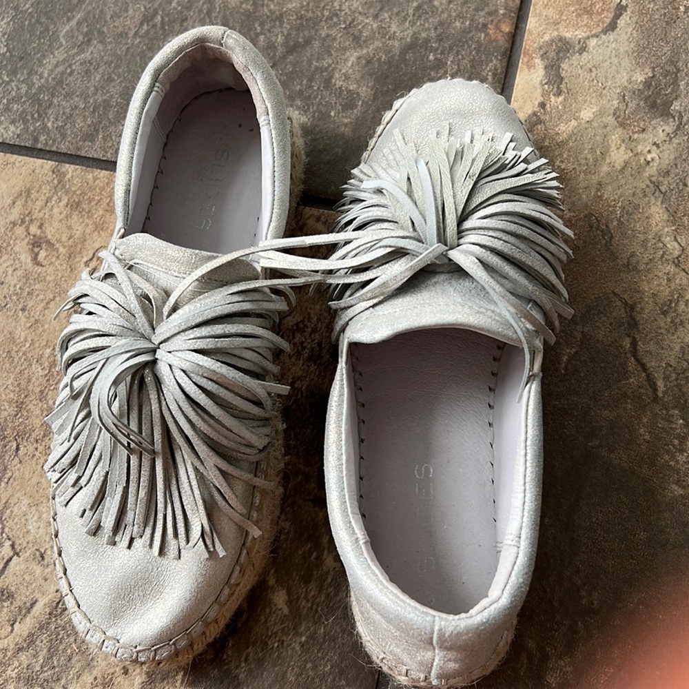 J Slides Espadrilles - Matte Gold - Like New